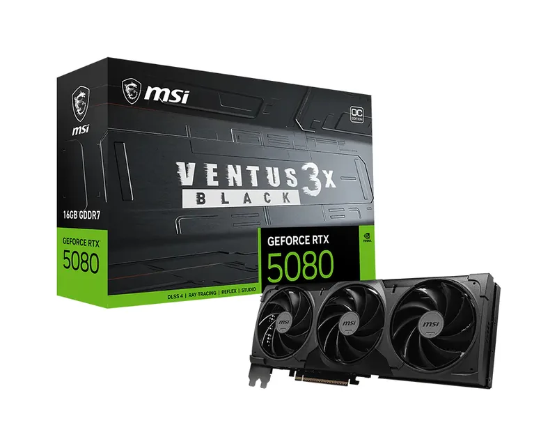 MSI GEFORCE RTX 5080 16G VENTUS 3X OC BLACK