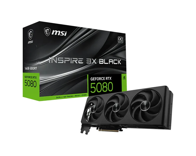 MSI GeForce RTX 5080 16G INSPIRE 3X OC BLACK